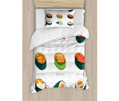 Exotic Japanese Cuisine Duvet Cover Set