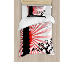 Shinto Building and Tree Duvet Cover Set