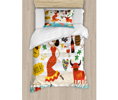 Bull Guitar and Dancer Duvet Cover Set