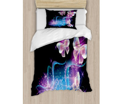 Magic Butterflies on Dark Duvet Cover Set