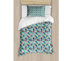 Flamingo Pineapple Toucan Duvet Cover Set