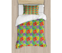 Hawaiian Rainforest Leaves Duvet Cover Set