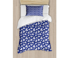 Silhouette of Flower Duvet Cover Set