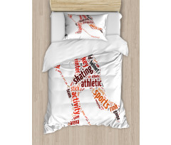 Man Silhouette with Words Duvet Cover Set