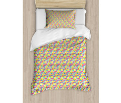 Hipster Funky Mosaic Tiles Duvet Cover Set