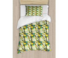 Lively Colored Summer Blooms Duvet Cover Set