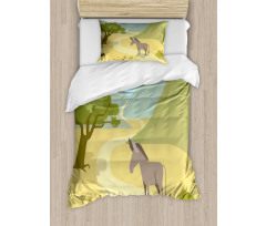 Wildlife Habitat Flat Design Duvet Cover Set