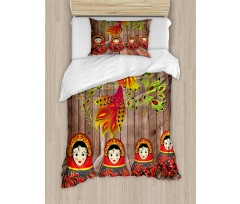 Folkloric Russian Dolls Duvet Cover Set