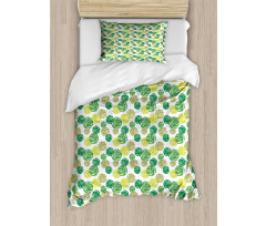 Tropical Green Spring Leaves Duvet Cover Set