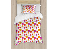 Vibrant Color Blossoms Duvet Cover Set