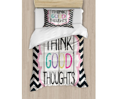 Think Thoughts Message Duvet Cover Set