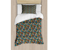 Puppy Food Traces and Toys Duvet Cover Set