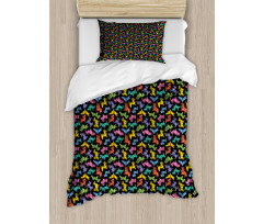 Abstract Origami Style Dogs Duvet Cover Set