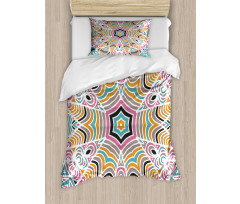 Abstract Floral Art Motif Duvet Cover Set