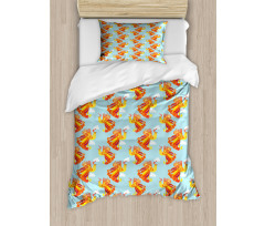 Fire Bird Feathers Duvet Cover Set