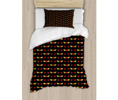 Love Art Heart on Dark Duvet Cover Set