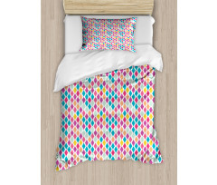 Rhombus Shapes Abstract Duvet Cover Set