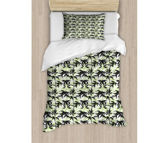 Eastern Bamboo Leaf Pattern Duvet Cover Set