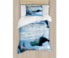 Whale Dolphin and Seal Sea Duvet Cover Set