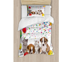 Cat and Dog Party Duvet Cover Set