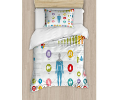 Water and Human Body Info Duvet Cover Set