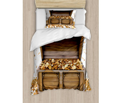 Wealth Themed Gold Coins Duvet Cover Set