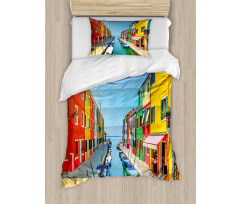 Urban Life with Boats Duvet Cover Set