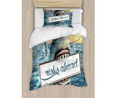 Dangerous Fish Holds Plaque Duvet Cover Set