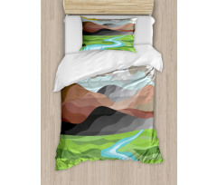 Abstract Mountains River Duvet Cover Set