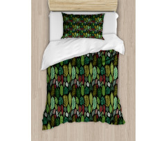 Variety of Vintage Leaves Duvet Cover Set