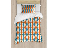 Fifties Style Motifs Vintage Duvet Cover Set