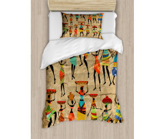 Woman Silhouettes Duvet Cover Set