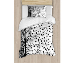 Flying Birds Tree Duvet Cover Set