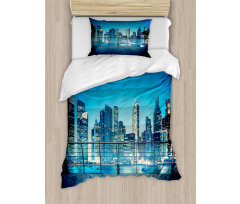 Skyscrapers from Balcony Duvet Cover Set