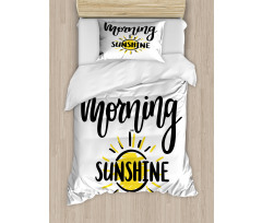 Doodle Morning Sunshine Text Duvet Cover Set