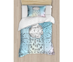 Listen Falling Rain Rhyme Duvet Cover Set