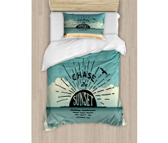 Typographic Chase the Sunset Duvet Cover Set
