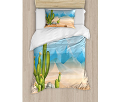 Lonely Cactus in the Desert Duvet Cover Set