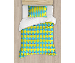 Geometric Rhombus Pattern Duvet Cover Set