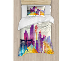 Colorful Landmarks Design Duvet Cover Set