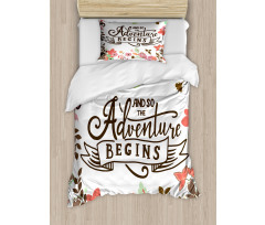 Flourishing Flower Silhouette Duvet Cover Set