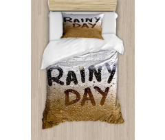 Blurred Rain Drops Photo Duvet Cover Set