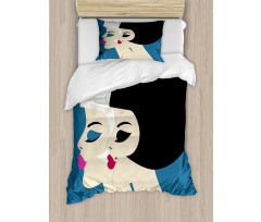 Bob Haircut Twin Ladies Duvet Cover Set