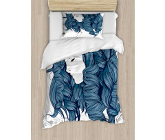 Dark Blue Funky Boucles Duvet Cover Set