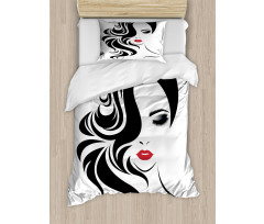 Red Lipstick and Waves Duvet Cover Set