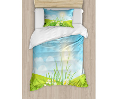 Floral Meadow Illustration Duvet Cover Set