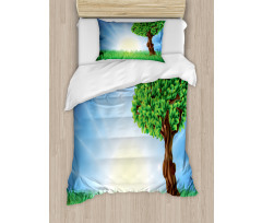 Foliage Leaves Lonely Tree Duvet Cover Set