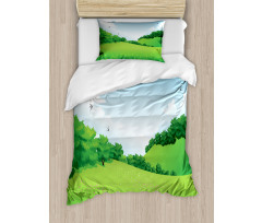 Forest Hills with Scenic View Duvet Cover Set