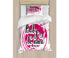 Vortex Baby Be Mine Wording Duvet Cover Set