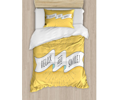 Motivational Relax and Smile Duvet Cover Set